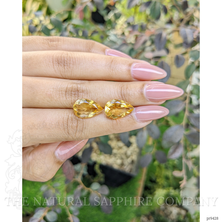 8.98 Ct.Tw. Citrine Pair from Ceylon (Sri Lanka)
