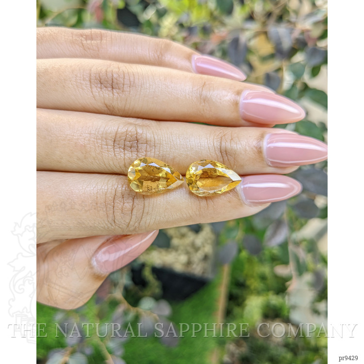 9.57 Ct.Tw. Citrine Pair from Ceylon (Sri Lanka)