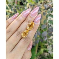 9.57&nbsp;Ct.Tw.Total Carat Weight Citrine Pair from Ceylon (Sri Lanka) Life Style