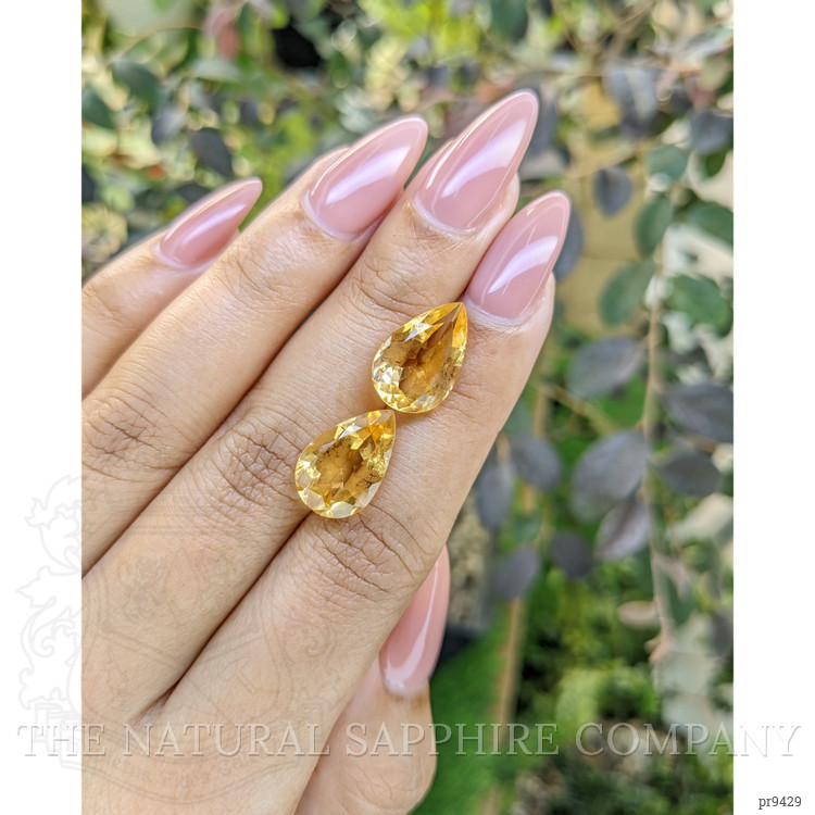 9.57 Ct.Tw. Citrine Pair from Ceylon (Sri Lanka)