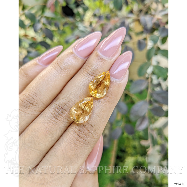 9.93 Ct.Tw. Citrine Pair from Ceylon (Sri Lanka)
