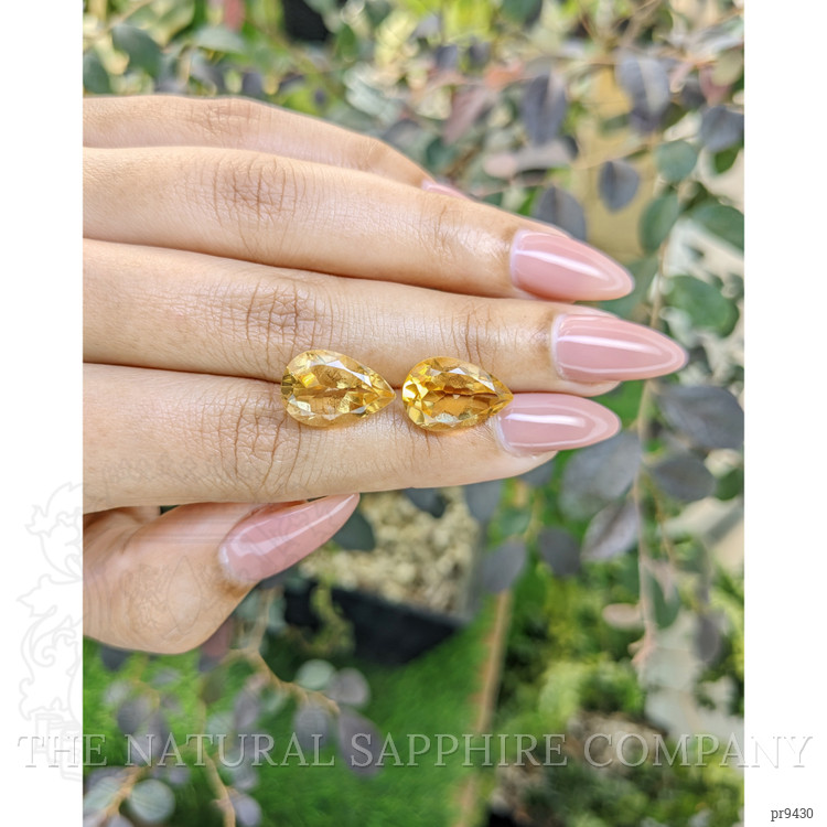 9.93 Ct.Tw. Citrine Pair from Ceylon (Sri Lanka)