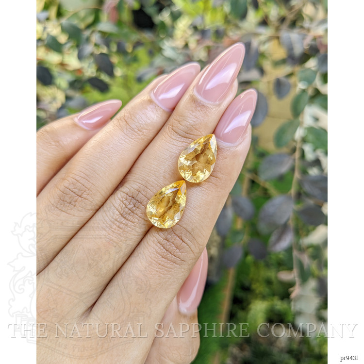 9.59 Ct.Tw. Citrine Pair from Ceylon (Sri Lanka)