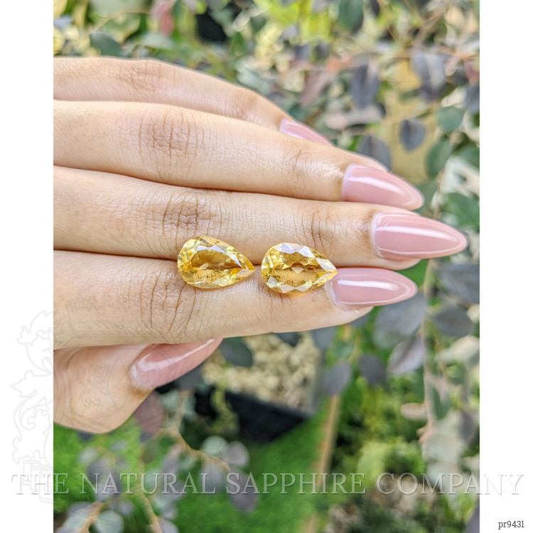 9.59 Ct.Tw. Citrine Pair from Ceylon (Sri Lanka)