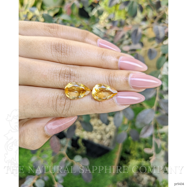 8.63 Ct.Tw. Citrine Pair from Ceylon (Sri Lanka)
