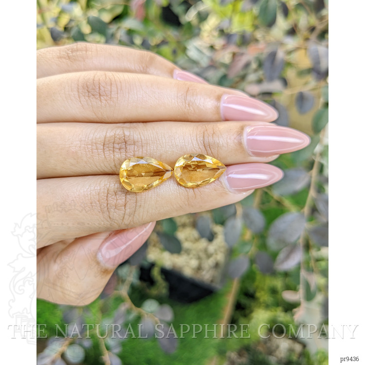 8.58 Ct.Tw. Citrine Pair from Ceylon (Sri Lanka)