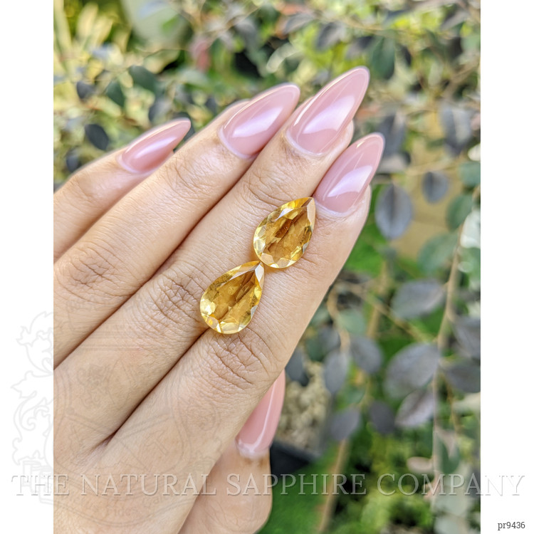 8.58 Ct.Tw. Citrine Pair from Ceylon (Sri Lanka)
