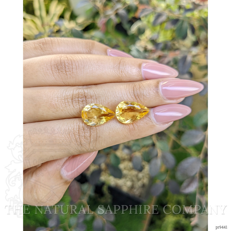 9.07 Ct.Tw. Citrine Pair from Ceylon (Sri Lanka)