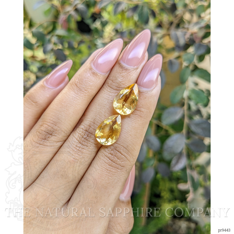 9.21 Ct.Tw. Citrine Pair from Ceylon (Sri Lanka)