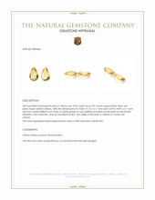 7.92 Ct.Tw.Total Carat Weight Citrine Pair from Ceylon (Sri Lanka) Appraisal