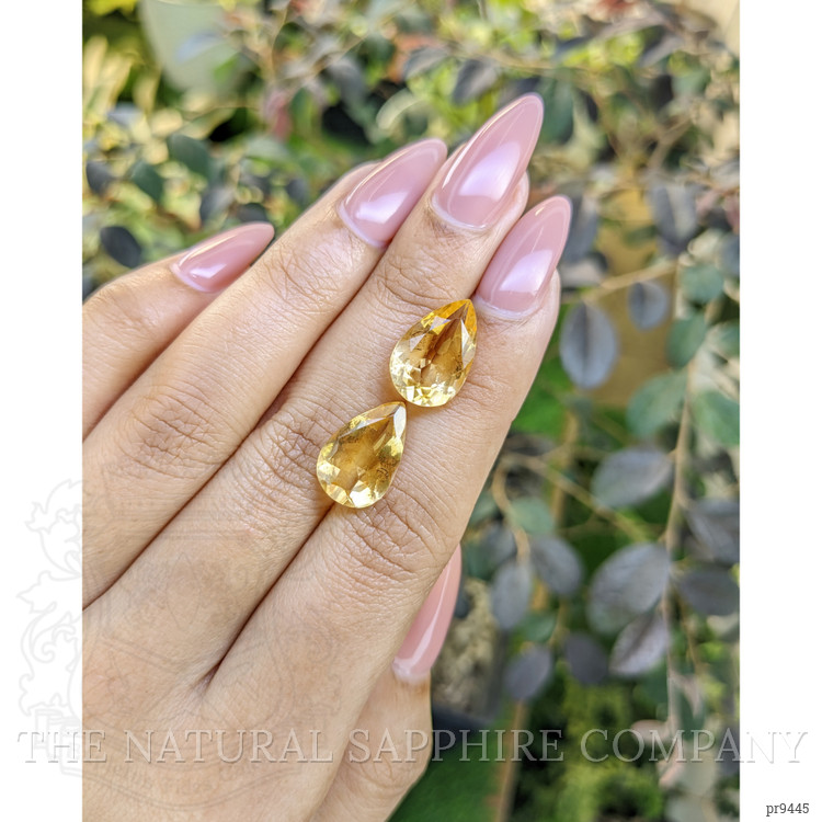 8.97 Ct.Tw. Citrine Pair from Ceylon (Sri Lanka)