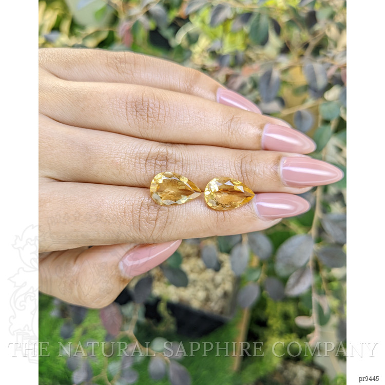 8.97 Ct.Tw. Citrine Pair from Ceylon (Sri Lanka)