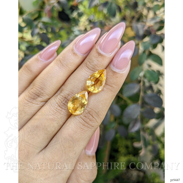 9.13 Ct.Tw. Citrine Pair from Ceylon (Sri Lanka)