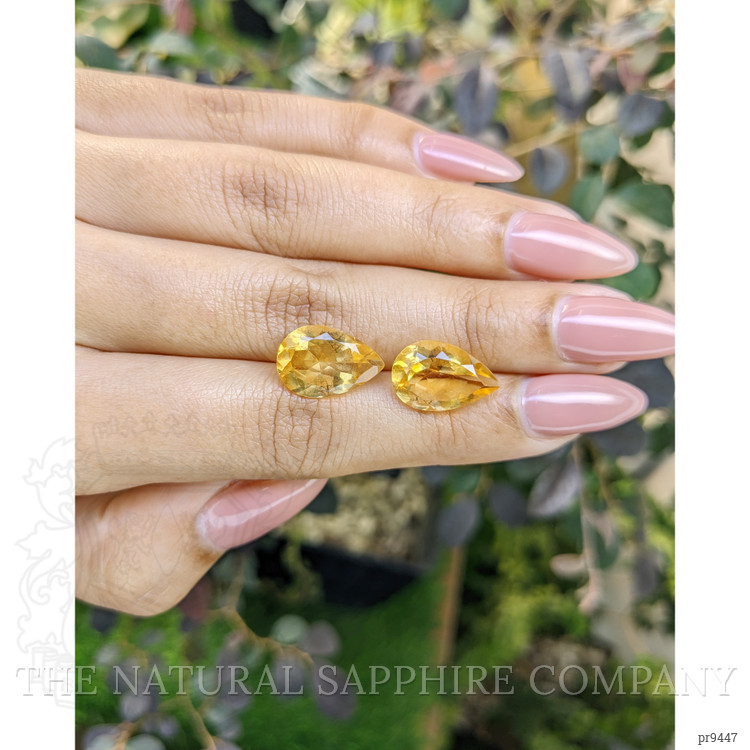 9.13 Ct.Tw. Citrine Pair from Ceylon (Sri Lanka)