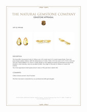 8.68 Ct.Tw.Total Carat Weight Yellow Citrine Pair from Ceylon (Sri Lanka) Appraisal