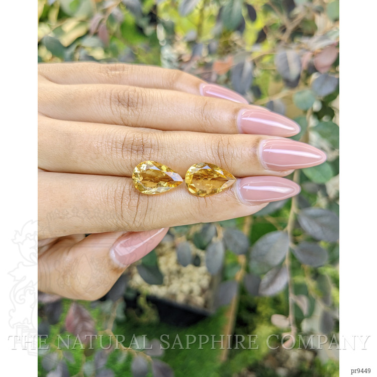 8.56 Ct.Tw. Citrine Pair from Ceylon (Sri Lanka)