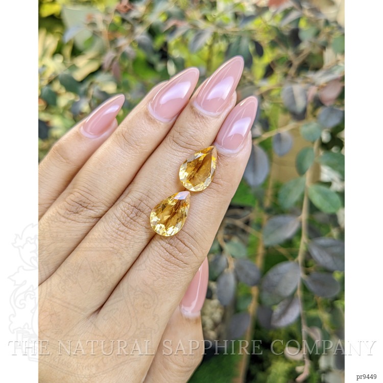 8.56 Ct.Tw. Citrine Pair from Ceylon (Sri Lanka)
