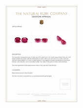 2.02 Ct.Tw.Total Carat Weight Ruby Pair from Mozambique Appraisal
