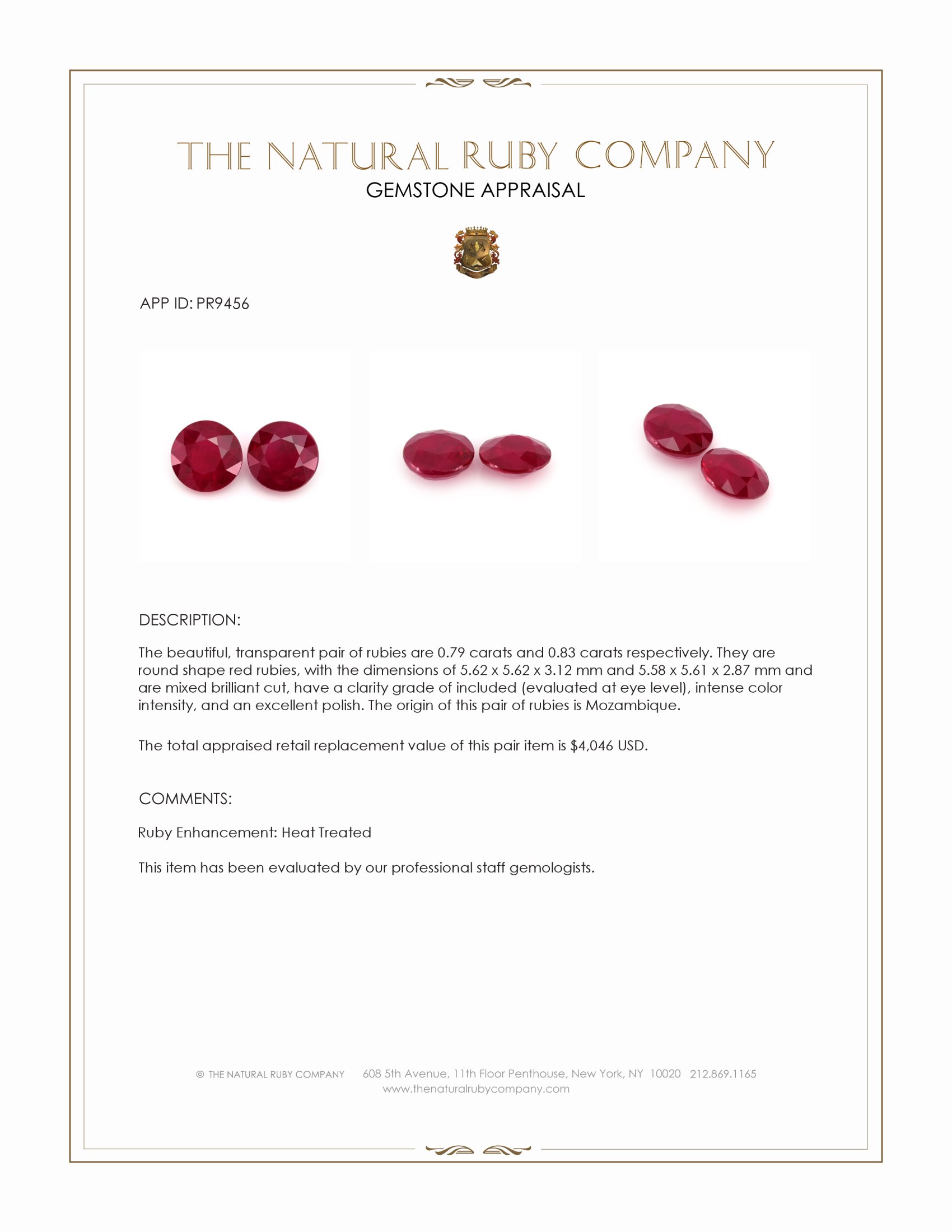 1.62 Ct.Tw. Ruby Pair from Mozambique