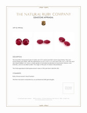 1.62 Ct.Tw.Total Carat Weight Ruby Pair from Mozambique Appraisal