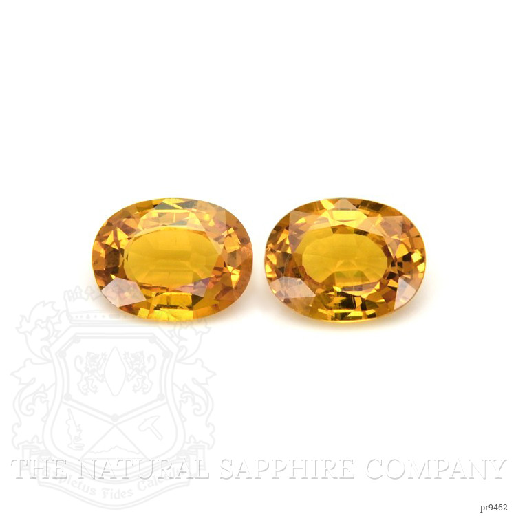 2.87 Ct.Tw. Yellowish Orange Sapphire Pair from Ceylon (Sri Lanka)