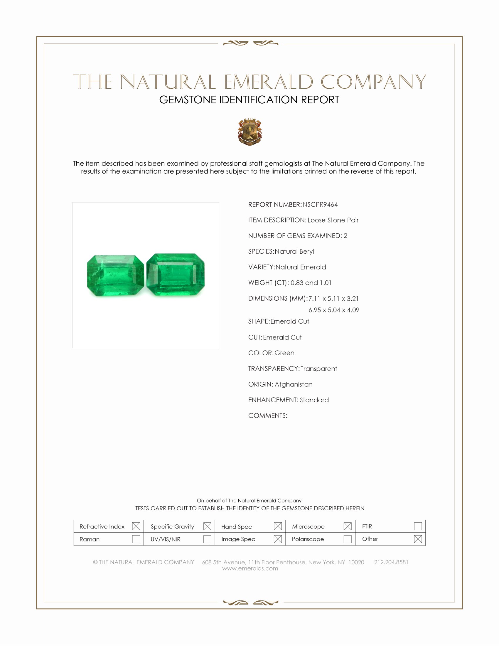 1.84 Ct.Tw. Emerald Pair from Afghanistan