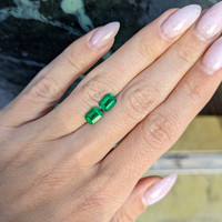 1.84 Ct.Tw.Total Carat Weight Emerald Pair from Afghanistan Life Style