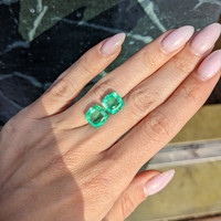 6.20 Ct.Tw.Total Carat Weight Emerald Pair from Afghanistan Life Style