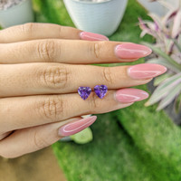 2.18 Ct.Tw.Total Carat Weight Amethyst Pair from Africa Life Style