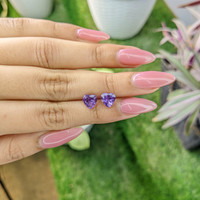 2.15 Ct.Tw.Total Carat Weight Amethyst Pair from Africa Life Style