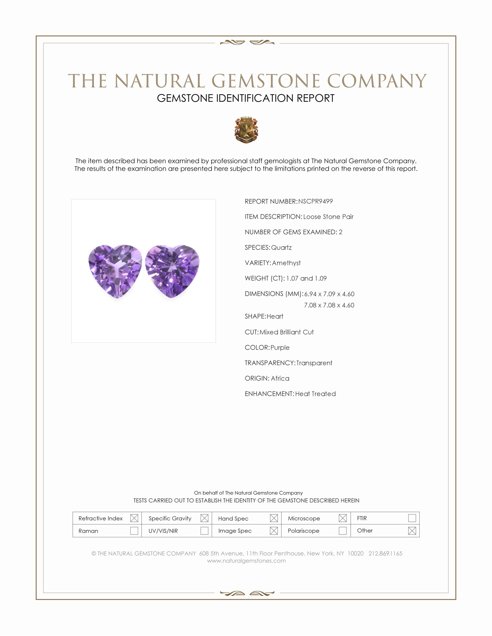 2.16 Ct.Tw. Purple Amethyst Pair from Africa