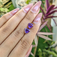 2.16 Ct.Tw.Total Carat Weight Amethyst Pair from Africa Life Style