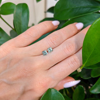 1.12 Ct.Tw.Total Carat Weight Bluish Green Sapphire Pair from Montana Life Style
