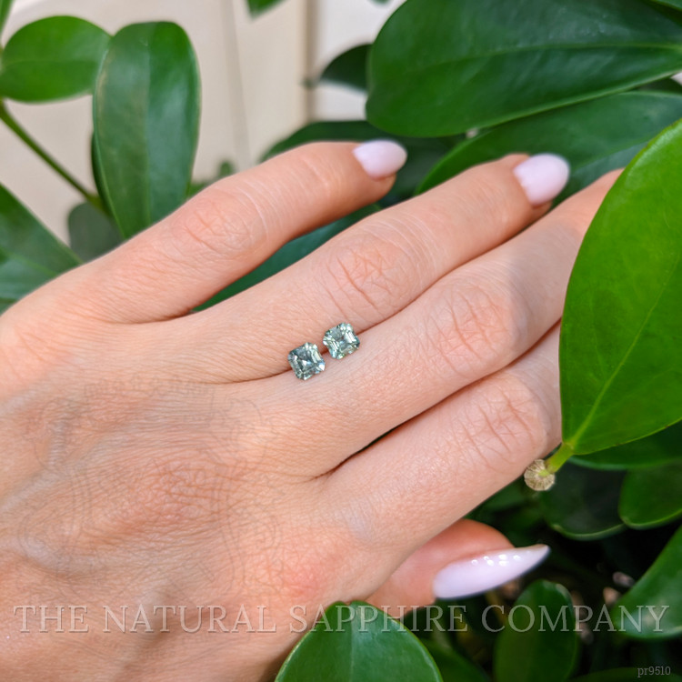 1.12 Ct.Tw. Bluish Green Sapphire Pair from Montana