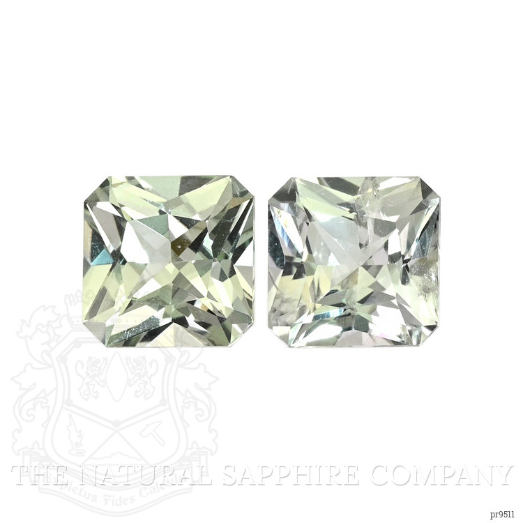 1.02 Ct.Tw. Yellowish Green Sapphire Pair from Montana