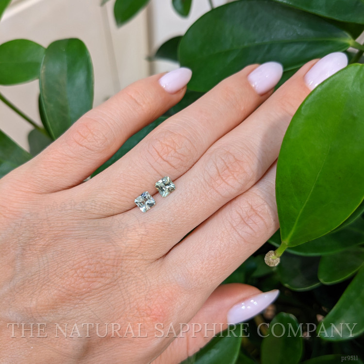 1.02 Ct.Tw. Yellowish Green Sapphire Pair from Montana