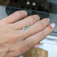 1.02&nbsp;Ct.Tw.Total Carat Weight Yellowish Green Sapphire Pair from Montana Life Style