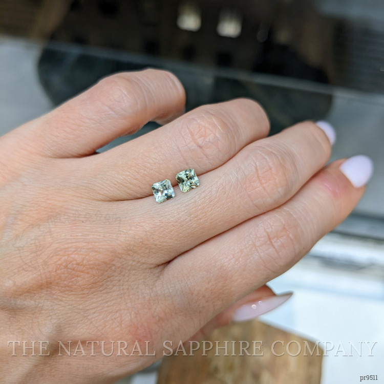 1.02 Ct.Tw. Yellowish Green Sapphire Pair from Montana