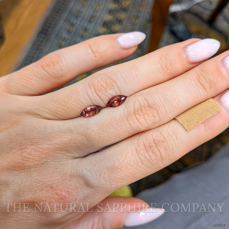 1.43 Ct.Tw. Reddish Pink Sapphire Pair from Mozambique