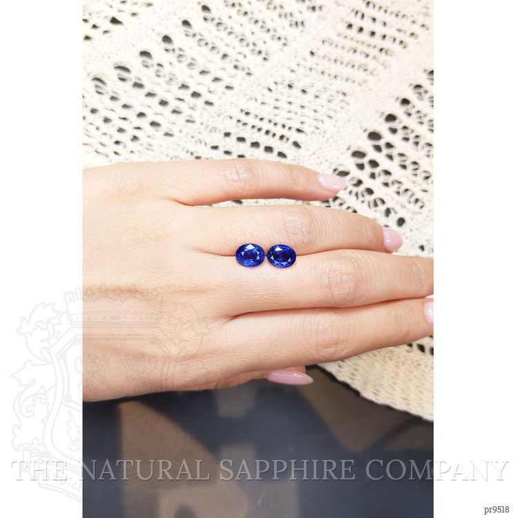 4.17 Ct.Tw. Blue Sapphire Pair from Ceylon (Sri Lanka)