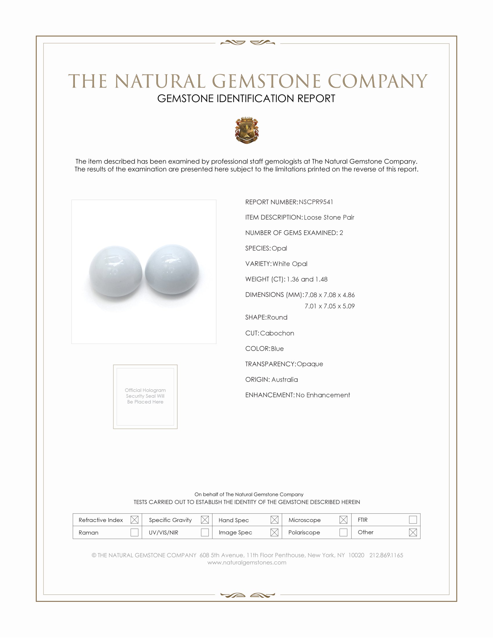 2.84 Ct.Tw. Cabochon Opal Pair from Australia