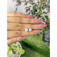 2.84 Ct.Tw.Total Carat Weight Cabochon White Opal Pair from Australia Life Style