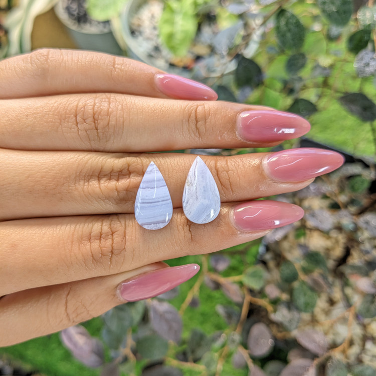 8.21 Ct.Tw. Cabochon Agate Pair from Namibia