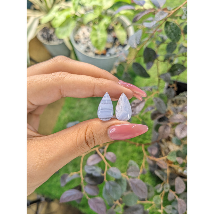 8.21 Ct.Tw. Cabochon Agate Pair from Namibia