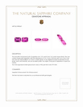 3.18 Ct.Tw.Total Carat Weight Pink Sapphire Pair from Ceylon (Sri Lanka) Appraisal