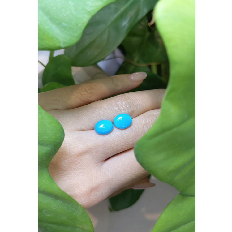 4.88 Ct.Tw. Cabochon Turquoise Pair from United States