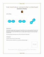 5.29 Ct.Tw.Total Carat Weight Cabochon Turquoise Pair from United States Appraisal