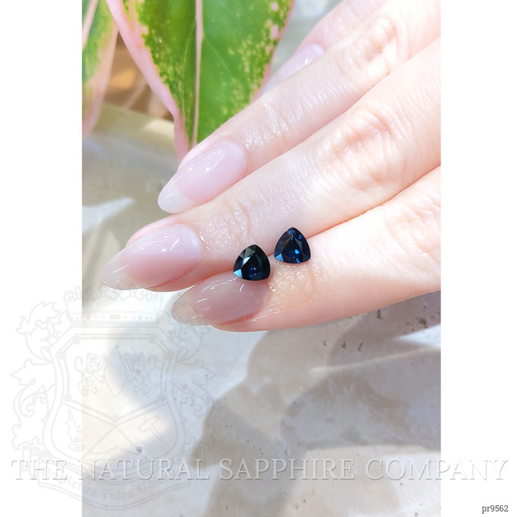 3.07 Ct.Tw. Greenish Blue Sapphire Pair from Ceylon (Sri Lanka)