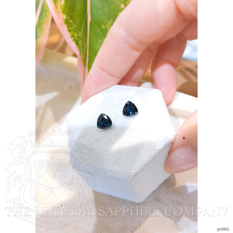 3.07 Ct.Tw. Greenish Blue Sapphire Pair from Ceylon (Sri Lanka)