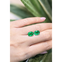 3.74&nbsp;Ct.Tw.Total Carat Weight Emerald Pair from Zambia Life Style